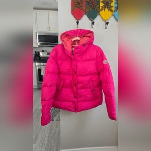 Moncler Fuchsia Hooded Puffer Jacket